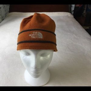 The North Face Orange and Black Beanie Hat
